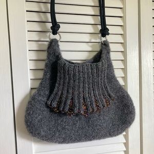 Knit felted shoulder bag